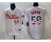 Men's Philadelphia Phillies #59 Jhoan Durán White USA 250 Fourth of July Home Stitched Baseball Jersey Men's Philadelphia Phillies #59 Jhoan Durán White USA 250 Fourth of July Home Stitched Baseball Jersey