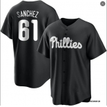 Mens Philadelphia Phillies #61 Cristopher Sanchez Nike Black Fashion Limited Jersey