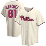 Mens Philadelphia Phillies #61 Cristopher Sanchez Nike Cream Alternate Limited Jersey
