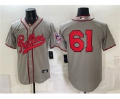Men's Philadelphia Phillies #61 Cristopher Sánchez Gray 2026 Field of Dreams Stadium Stitched Baseball Jersey Men's Philadelphia Phillies #61 Cristopher Sánchez Gray 2026 Field of Dreams Stadium Stitched Baseball Jersey