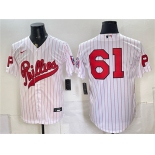 Men's Philadelphia Phillies #61 Cristopher Sánchez White 2026 Field of Dreams Stadium Stitched Baseball Jersey Men's Philadelphia Phillies #61 Cristopher Sánchez White 2026 Field of Dreams Stadium Stitched Baseball Jersey