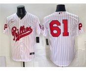 Men's Philadelphia Phillies #61 Cristopher Sánchez White 2026 Field of Dreams Stadium Stitched Baseball Jersey Men's Philadelphia Phillies #61 Cristopher Sánchez White 2026 Field of Dreams Stadium Stitched Baseball Jersey