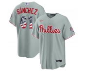 Men's Philadelphia Phillies #61 Jhoan Durán Gray USA 250 Fourth of July Home Stitched Baseball Jersey Men's Philadelphia Phillies #61 Jhoan Durán Gray USA 250 Fourth of July Home Stitched Baseball Jersey