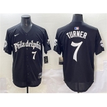 Men's Philadelphia Phillies #7 Trea Turner Black Gothic Vapor Limited Stitched Jersey