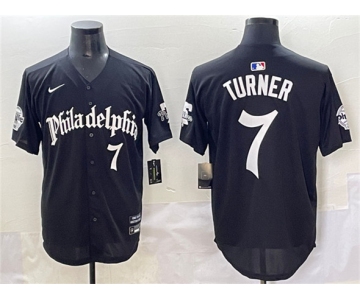 Men's Philadelphia Phillies #7 Trea Turner Black Gothic Vapor Limited Stitched Jersey