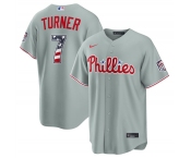 Men's Philadelphia Phillies #7 Trea Turner Gray USA 250 Fourth of July Home Stitched Baseball Jersey Men's Philadelphia Phillies #7 Trea Turner Gray USA 250 Fourth of July Home Stitched Baseball Jersey