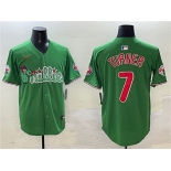 Men's Philadelphia Phillies #7 Trea Turner Green Phanatic Limited Stitched Jersey
