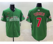 Men's Philadelphia Phillies #7 Trea Turner Green Phanatic Limited Stitched Jersey