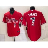 Men's Philadelphia Phillies #7 Trea Turner Red USA 250 Fourth of July Home Stitched Baseball Jersey Men's Philadelphia Phillies #7 Trea Turner Red USA 250 Fourth of July Home Stitched Baseball Jersey