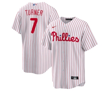 Men's Philadelphia Phillies #7 Trea Turner White Stitched MLB Cool Base Nike Jersey