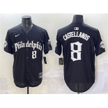 Men's Philadelphia Phillies #8 Nick Castellanos Black Gothic Vapor Limited Stitched Jersey