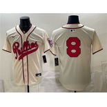 Men's Philadelphia Phillies #8 Nick Castellanos Cream 2026 Field of Dreams Stadium Stitched Baseball Jersey Men's Philadelphia Phillies #8 Nick Castellanos Cream 2026 Field of Dreams Stadium Stitched Baseball Jersey