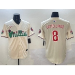 Men's Philadelphia Phillies #8 Nick Castellanos Cream Phanatic Limited Stitched Jersey