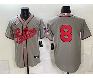 Men's Philadelphia Phillies #8 Nick Castellanos Gray 2026 Field of Dreams Stadium Stitched Baseball Jersey