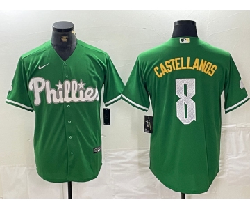 Men's Philadelphia Phillies #8 Nick Castellanos Green 2024 City Connect Stitched Jersey