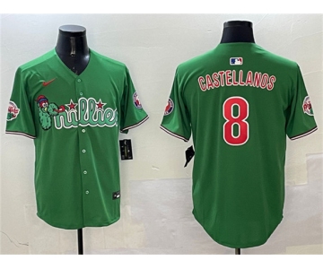 Men's Philadelphia Phillies #8 Nick Castellanos Green Phanatic Limited Stitched Jersey