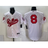 Men's Philadelphia Phillies #8 Nick Castellanos White 2026 Field of Dreams Stadium Stitched Baseball Jersey Men's Philadelphia Phillies #8 Nick Castellanos White 2026 Field of Dreams Stadium Stitched Baseball Jersey