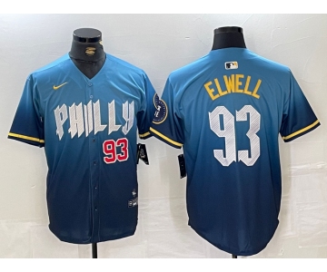 Men's Philadelphia Phillies #93 Jason Elwell Blue 2024 City Connect Limited Stitched Jerseys