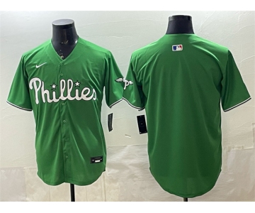 Men's Philadelphia Phillies Blank Green Limited Stitched Jersey