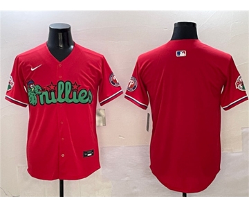 Men's Philadelphia Phillies Blank Red Phanatic Limited Stitched Jersey