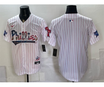 Men's Philadelphia Phillies Blank White 2026 All-Star & USA 250 Fourth of July Home Stitched Baseball Jersey
