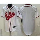 Men's Philadelphia Phillies Blank White 2026 Field of Dreams Stadium Stitched Jersey Men's Philadelphia Phillies Blank White 2026 Field of Dreams Stadium Stitched Jersey