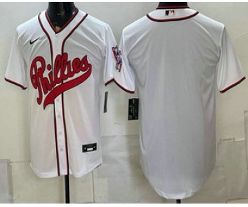 Men's Philadelphia Phillies Blank White 2026 Field of Dreams Stadium Stitched Jersey