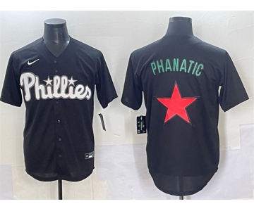 Men's Philadelphia Phillies Phanatic Black Lights Out Limited Stitched Baseball Jersey