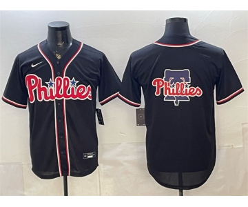 Men's Philadelphia Phillies Team Big Logo 2026 Fashion Replica Black Out Stitched Baseball Jersey