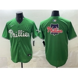 Men's Philadelphia Phillies Team Big Logo Green Limited Stitched Jersey