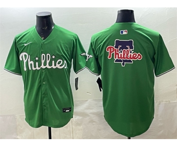 Men's Philadelphia Phillies Team Big Logo Green Limited Stitched Jersey