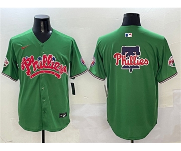 Men's Philadelphia Phillies Team Big Logo Green Phanatic Limited Stitched Jersey