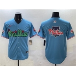 Men's Philadelphia Phillies Team Big Logo Light Blue Phanatic Limited Stitched Jersey