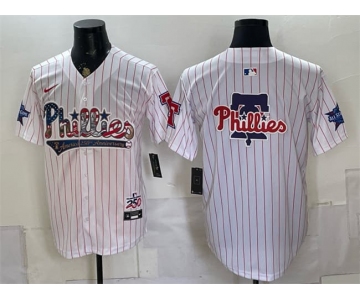 Men's Philadelphia Phillies Team Big Logo White 2026 All-Star & USA 250 Fourth of July Home Stitched Baseball Jerse