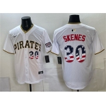 Men's Pittsburgh Pirates #30 Paul Skenes White USA 250 Fourth of July Stitched Baseball Jersey Men's Pittsburgh Pirates #30 Paul Skenes White USA 250 Fourth of July Stitched Baseball Jersey