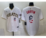 Men's Pittsburgh Pirates #6 Konnor Griffin White USA 250 Fourth of July Stitched Baseball Jersey Men's Pittsburgh Pirates #6 Konnor Griffin White USA 250 Fourth of July Stitched Baseball Jersey