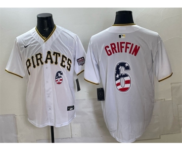 Men's Pittsburgh Pirates #6 Konnor Griffin White USA 250 Fourth of July Stitched Baseball Jersey