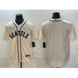 Men's Seattle Mariners Blank Cream Alternate Stitched Baseball Jersey