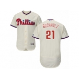 Philadelphia Phillies #21 Clay Buchholz Cream Flexbase Authentic Collection MLB Jersey Philadelphia Phillies #21 Clay Buchholz Cream Flexbase Authentic Collection MLB Jersey