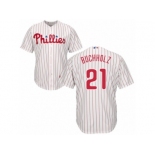 Philadelphia Phillies #21 Clay Buchholz Replica White Red Strip Home Cool Base MLB Jersey Philadelphia Phillies #21 Clay Buchholz Replica White Red Strip Home Cool Base MLB Jersey