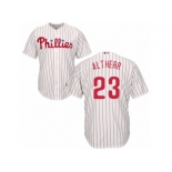 Philadelphia Phillies #23 Aaron Altherr Replica White Red Strip Home Cool Base MLB Jersey Philadelphia Phillies #23 Aaron Altherr Replica White Red Strip Home Cool Base MLB Jersey