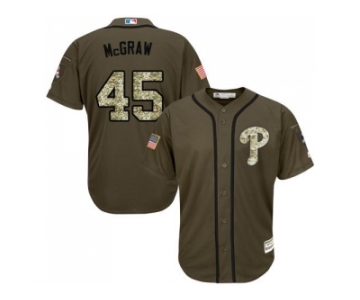 Philadelphia Phillies #45 Tug McGraw Green Salute to Service Stitched Baseball Jersey