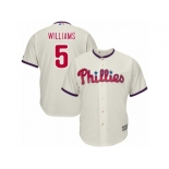 Philadelphia Phillies #5 Nick Williams Replica Cream Alternate Cool Base MLB Jersey Philadelphia Phillies #5 Nick Williams Replica Cream Alternate Cool Base MLB Jersey
