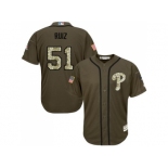 Philadelphia Phillies #51 Carlos Ruiz Green Salute to Service Stitched Baseball Jersey Philadelphia Phillies #51 Carlos Ruiz Green Salute to Service Stitched Baseball Jersey
