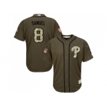 Philadelphia Phillies #8 Juan Samuel Green Salute to Service Stitched Baseball Jersey Philadelphia Phillies #8 Juan Samuel Green Salute to Service Stitched Baseball Jersey
