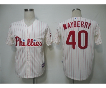 mlb jerseys philadephia phillies #40 mayberry cream(red strip) cool base