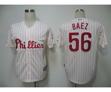 mlb jerseys philadephia phillies #56 baez cream(red strip) cool base