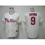 mlb jerseys philadephia phillies #9 brown cream(cool base)
