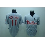 mlb philadelphia phillies #11 rollins 2009 world series grey mlb philadelphia phillies #11 rollins 2009 world series grey
