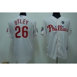 mlb philadelphia phillies #26 utley 2009 world series white(red strip) mlb philadelphia phillies #26 utley 2009 world series white(red strip)